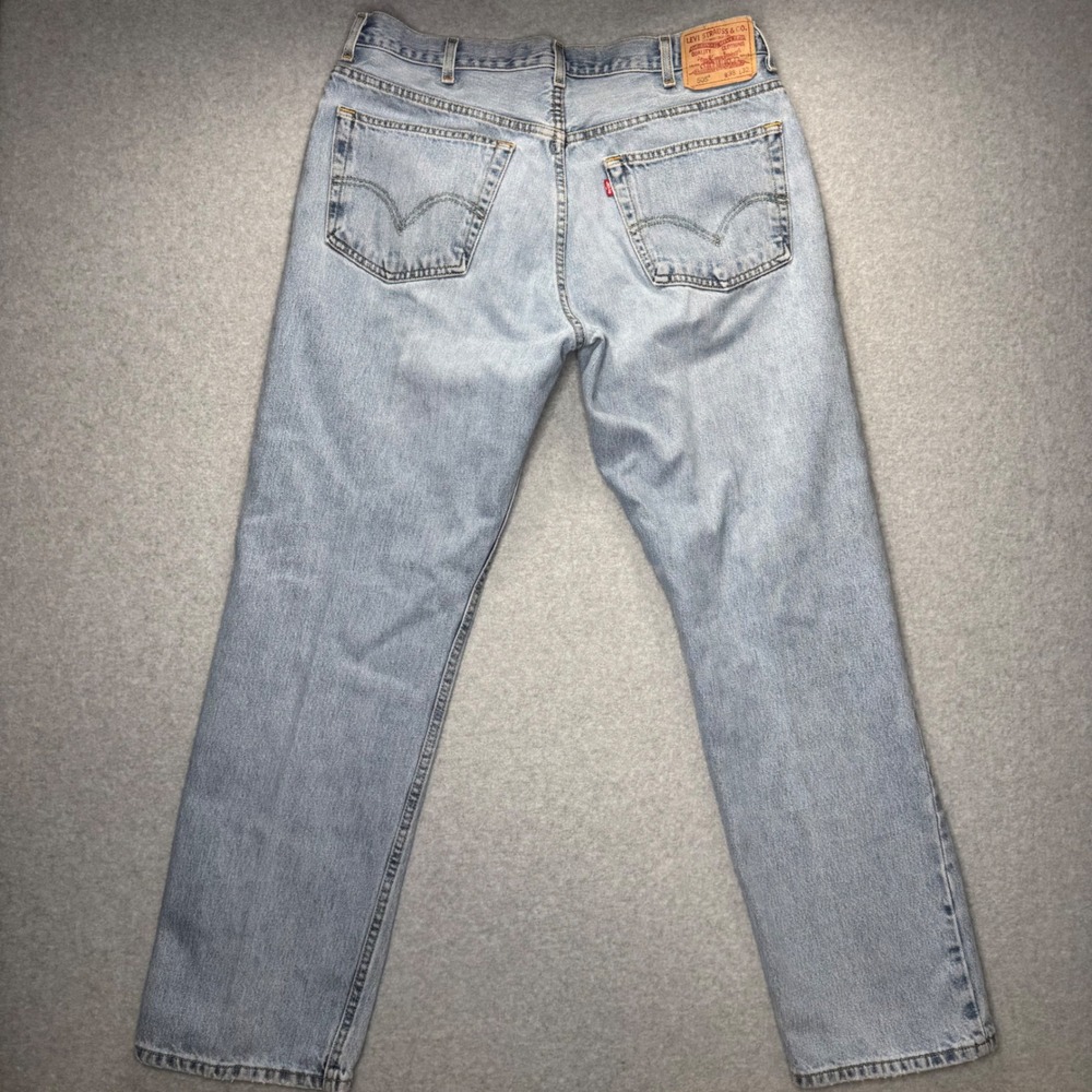 Levi's 505 Regular Fit Jeans Mens 36x32 Y2K Light Wash Blue Straight Leg Denim - Picture 2 of 11